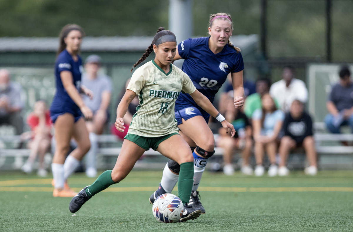 Junior Christina Sierra passes the ball against Toccoa Falls. Sierra leads the team with three goals through the team's first three games.